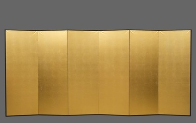 Byōbu folding screen - Paper, Lacquer, Wood - Japan