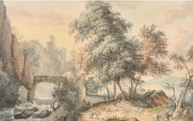 C Stapleton (18th-19th Century) British. "A Hilly Landscape"...