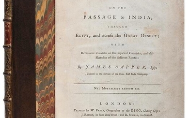 CAPPER, James. Observations of the Passage to India