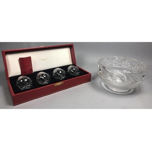 CARTIER, TIFFANY & CO Crystal Tableware Lot. Four
