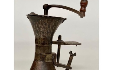 COFFEE MILL in wrought iron with its cut-out...