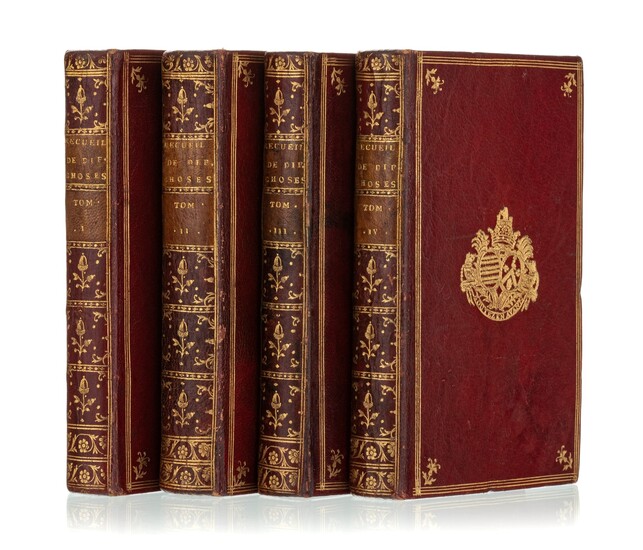 COMTESSE DU BARRY. LASSAY (marquis de). Recueil de différentes choses. Lausanne [Paris], Bousquet, 1756. 4 vol. in-8° plein maroquin roug