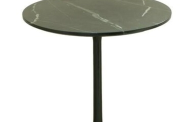 CRATE & BARREL MARBLE TOP LAMP STAND WITH CIRCULAR