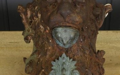 Cast Iron and Bronze Lion Protome