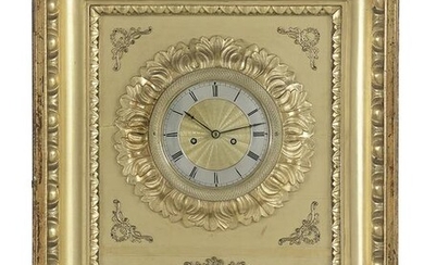 Charles X Giltwood and Metal Picture Frame Clock