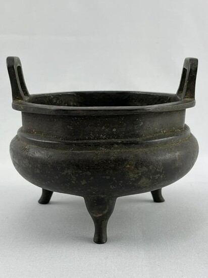 Chinese Bronze Incense Burner Tripod Pot