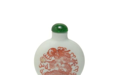 Chinese Iron Red Dragon Snuff Bottle, Guangxu