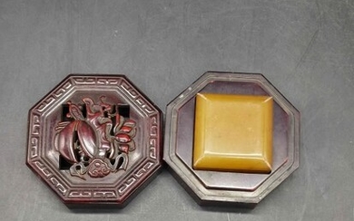 Chinese Soapstone Seal w Original Box