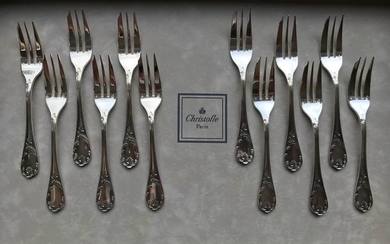 Christofle modèle Marly- Cake forks (12) - Silver plated
