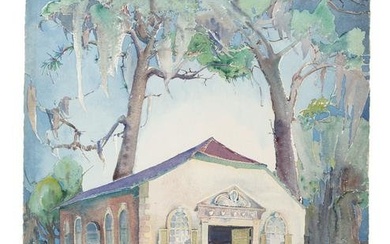 Clara Stroud (American/Louisiana, 1890-1984) , "Old Goose Creek Church, Summerville, SC", 1956