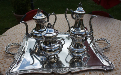 Coffee and tea service (5) - Baroque - Silver plated