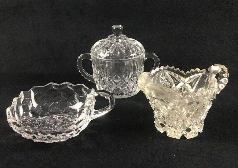 Collection of Three Crystal and Cut Glass Items