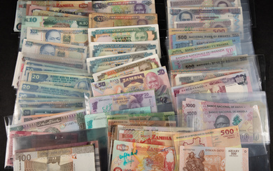 Collection with modern African banknotes incl. Burundi, Angola, Rwanda, Tanzania,...