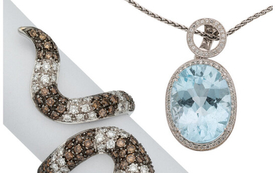 Colored Diamond, Diamond, Topaz, White Gold Jewelry Stones: Full-cut...