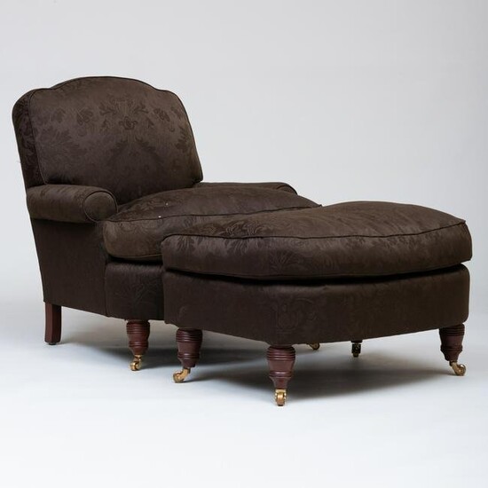Contemporary Upholstered Club Chair and Matching