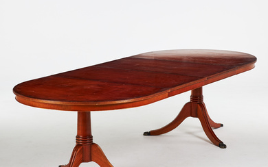 DINING TABLE. Yew, English style, 2 inserts.