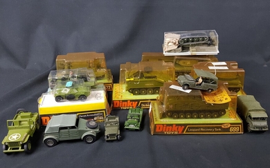DINKY TOYS - LOT de modèles réduits, véhicules militaires, échelle 1/43, certains dans leurs boites...