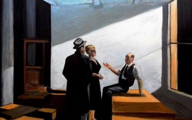 Dario Somigli - Omaggio ad Edward Hopper "Conference at Night"
