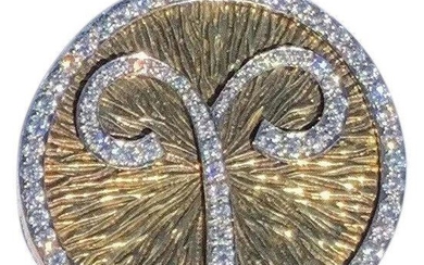 David Webb 18K YG Platinum 5.15 ctw Diamond Aries