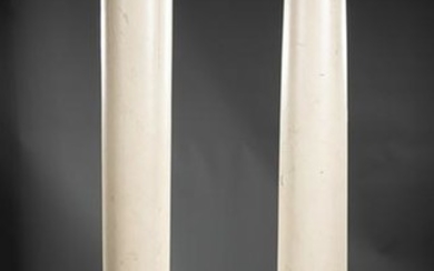 Decorative Pair of White Painted Wood Columns