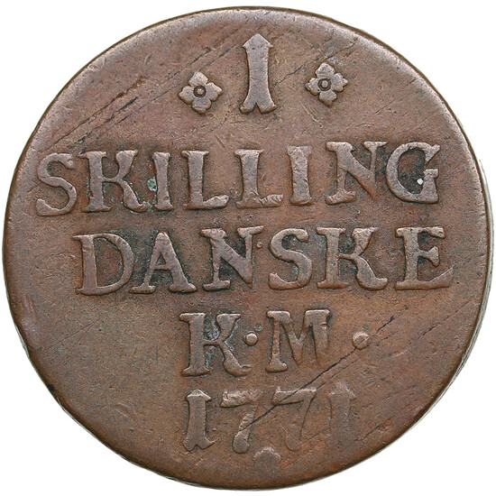 Norway 1 Skilling 1771 KM - Christian VII (1766–1808)