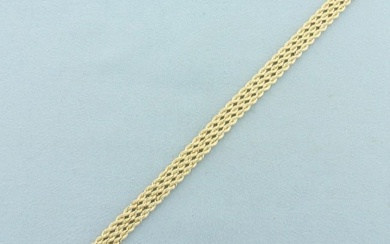 Diamond Cut Triple Strand Rope Link Bracelet in 14k Yellow Gold