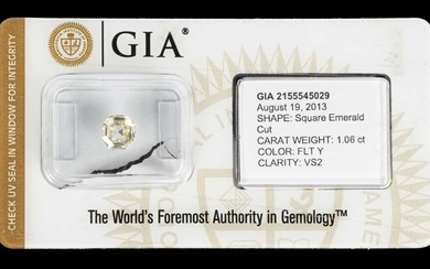 Diamond. Square emerald cut diamond - GIA 2155545029