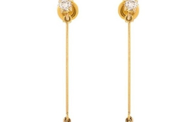 Diamond and Yellow Gold Earrings