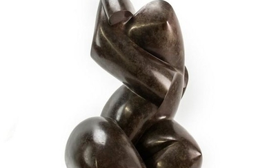 Dominique Polles Modernist Nude Bronze Sculpture