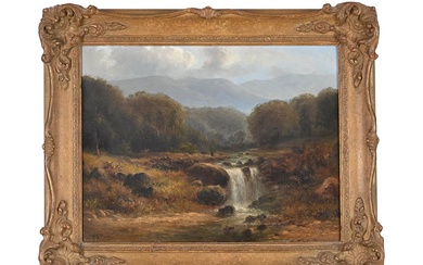 EDMUND GILL (BRITISH 1820-1894), WATERFALL ON THE UPPER REACHES OF THE CLYDE