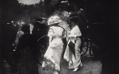EDWARD STEICHEN (1879-1973) Steeplechase Day, after the Races, Paris. Silver print, the image...