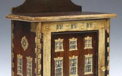 ENGLISH PAINT-DECORATED HOUSE FACADE LETTER BOX