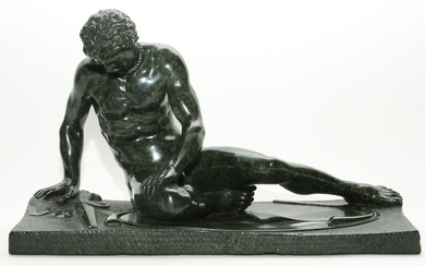 EUROPEAN CARVED MARBLE SCULPTURE "DYING GAUL"