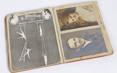 Early 20th Century German circus album, containing black and white press photographs of R.G