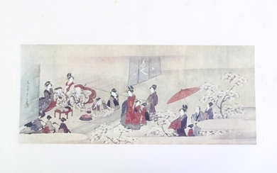 Early 20th Century Japanese Book Of Woodblock Prints "Famous Pictures Set Of a Hundred" Incl Toyokuni, Toramaru & Utamaro