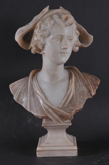 Early 20th century Italian carved marble and alabaster