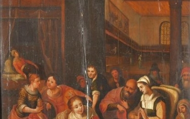 Ecole flamande vers 1620. Sainte-Elisabeth de Hongrie soignant...
