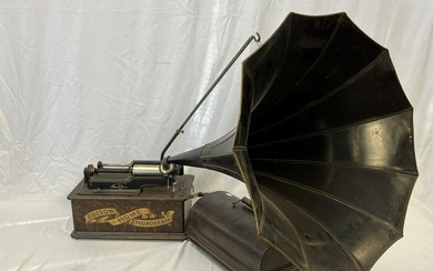 Edison Home Phonograph Cylinder Player with Horn