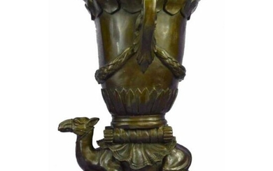 Egyptian Style Bronze Camel Planter Vase