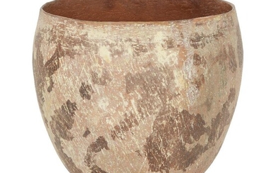 Elspeth Owen, b.1938, an earthenware vase, 1992/3, decorated in shades of light yellow and brown, 15.6cm high (ARR) Provenance: Contemporary Applied Arts, May 1993 (bought TSB Group); TSB Group plc; Lloyds TSB Group plc., bought October 2000.