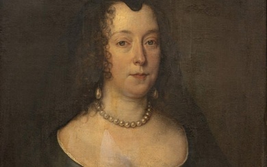 English Oil on Canvas, Ca. 17th/18th C., "Portrait of Katherine Stanhope, Countess of Chesterfield"
