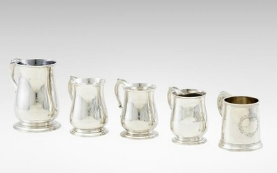 English, collection of five cups
