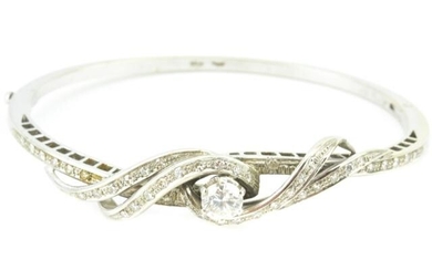 Estate 1 Carat Diamond & 18kt White Gold Bracelet