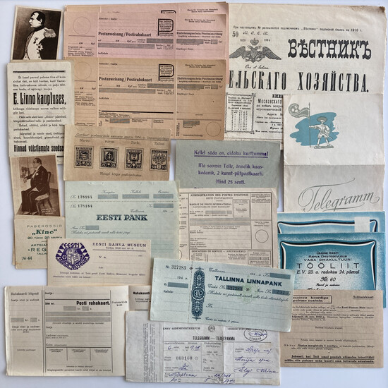Estonia, Russia newspaper 1910, documents, invites etc. (54)