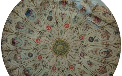 European School, late-18th century- Ceiling decoration for a music room; watercolour and bodycolour on paper, oval, approx. 64 x 50 cm (unframed)