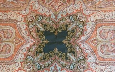 European cashmere shawl (Lyon), XIXth century, small black...