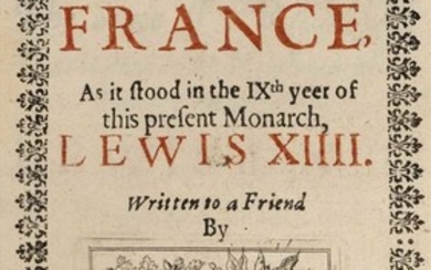 Evelyn (John). The State of France, 1st edition, 1652, Pirie copy