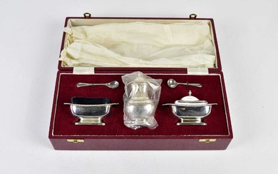 FRANCIS HOWARD; a cased Elizabeth II hallmarked silver three piece...
