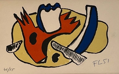 Fernand LÉGER (1881-1955) Nature morte, 1951 ( Saphire 109) Lithographie en couleurs sur vélin, monogrammée...