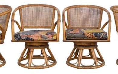 Ficks Reed Rattan Swivel Chairs - 4